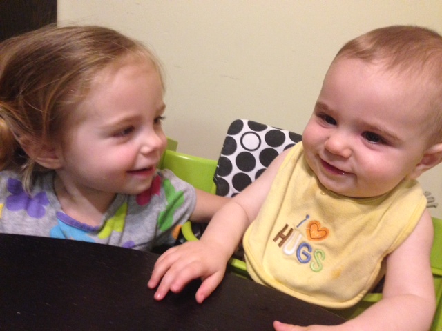 Happy Brother and Sister. Today she said she was happy she had a brother!!